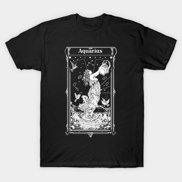 Aquarius Zodiac Sign Astrology Magic T-Shirt by Esoteric Origins